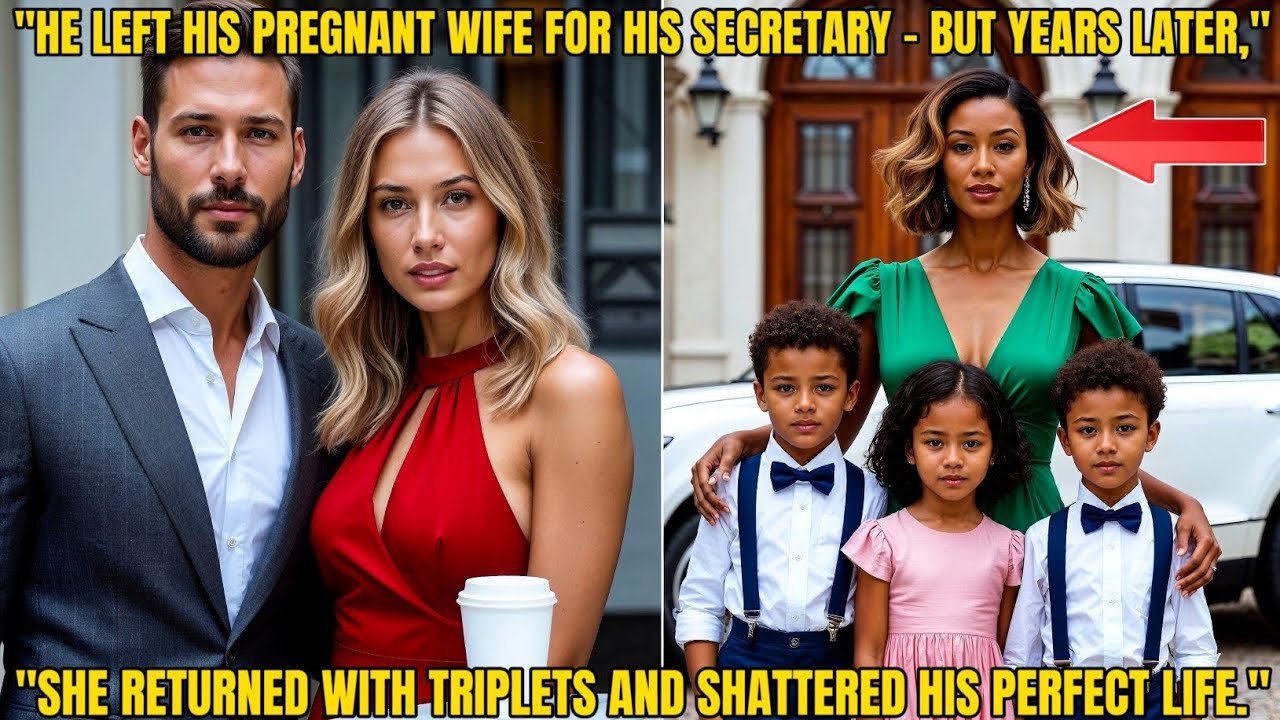 MILLIONAIRE LEFT HIS PREGNANT WIFE FOR HIS SECRETARY; SHE RETURNED WITH TRIPLETS AND RUINED HIS LIFE
