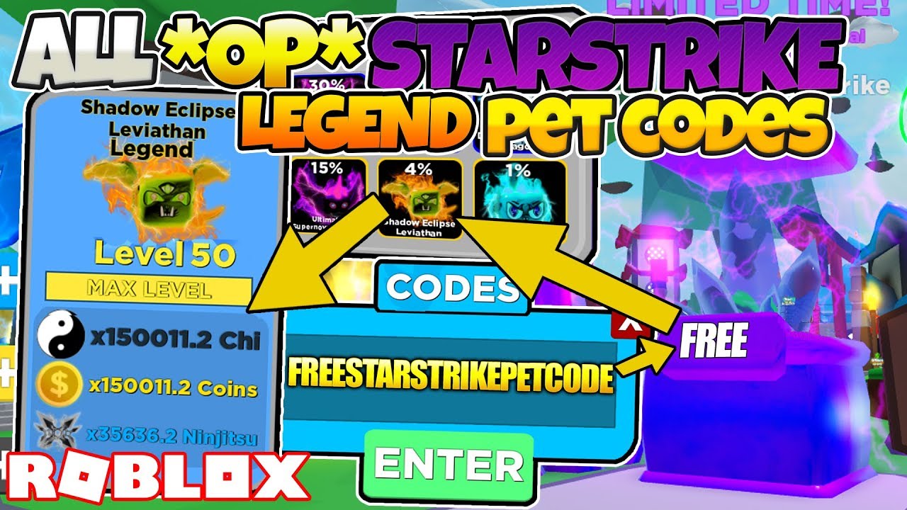 ALL LEGENDARY STAR STRIKE CRYSTAL *PET CODES* In 🎁X3 WEEKEND!⚡ Ninja