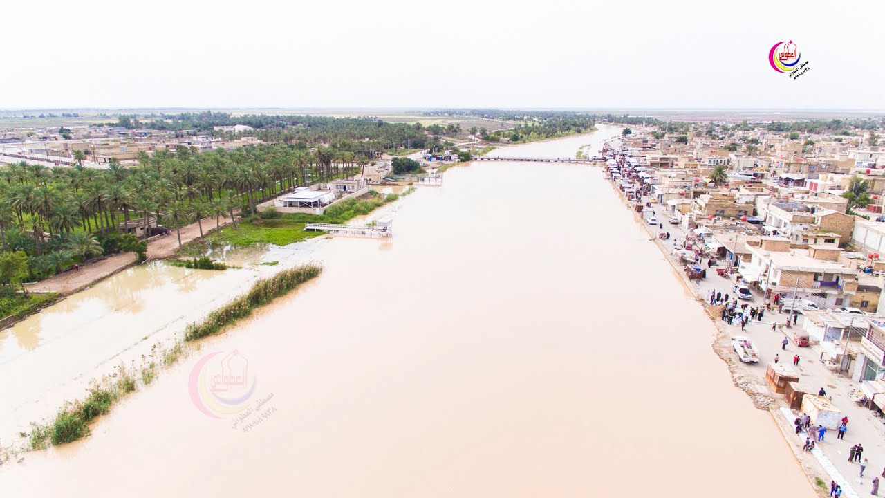 ناحية السلام تغرق بسبب السيول اليوم بتاريخ2019/4/8