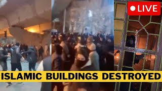 🚨 BREAKING: Iranians BURN Down Islamic Buildings - Iran Uprising