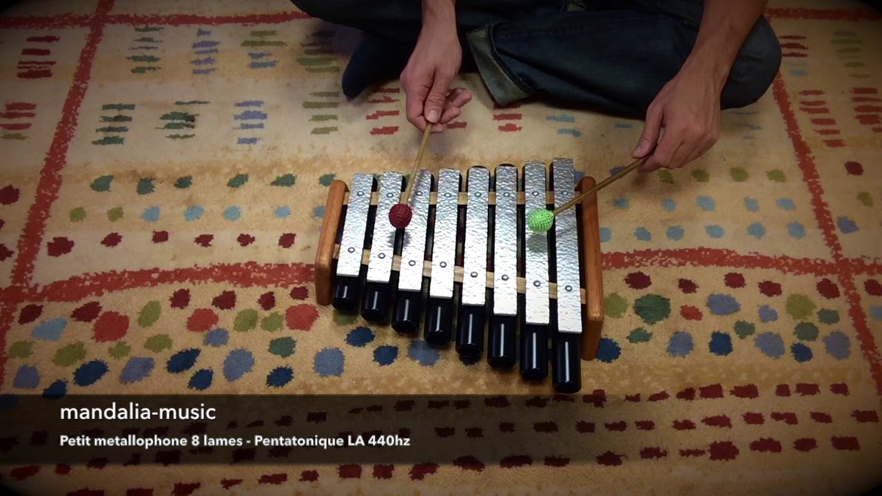 Petit métallophone 8 lames. Gamme pentatonique La 440Hz YouTube
