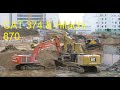 Excavator Hitachi 870 und CAT 374 F