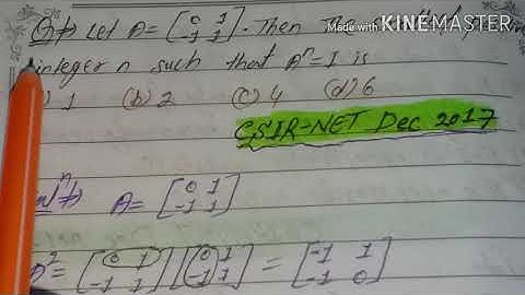 Identity matrix solve question of linear algebra || Csir Net dec 2017 linear algebra solve question