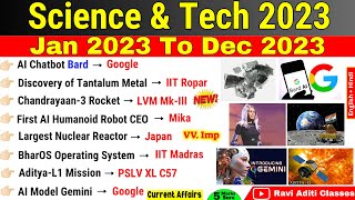 Science & Technology Current Affairs 2023 | January To December | Defence Space DRDO ISRO IIT