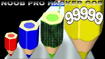 NOOB VS PRO VS HACKER VS GOD in Color Pencil Run (Satisfying game  🎮)part2