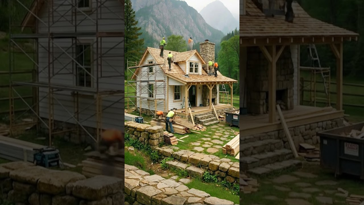 Abandoned house  renovation at country side 