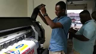 Mimage 1.8m/6ft Epson dx5 head printer installed in Africa
