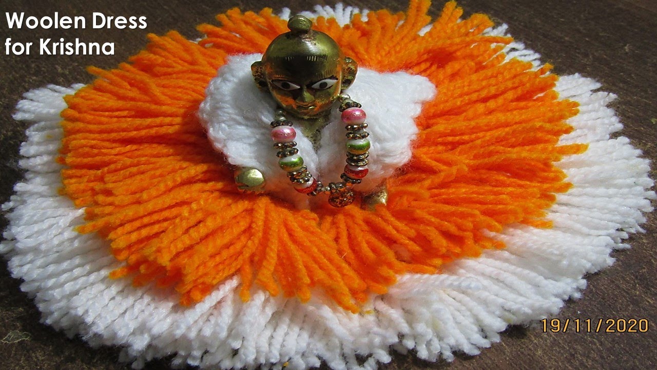 बिना बुनाई के लड्डु गोपाल की ब्युटीफुल ऊनी ड्रेस Laddu Gopal Poshak Design | Krishna Winter Dress