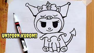 How to draw Unicorn Kuromi from Sanrio