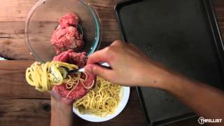 Spaghetti Stuffed Meatballs