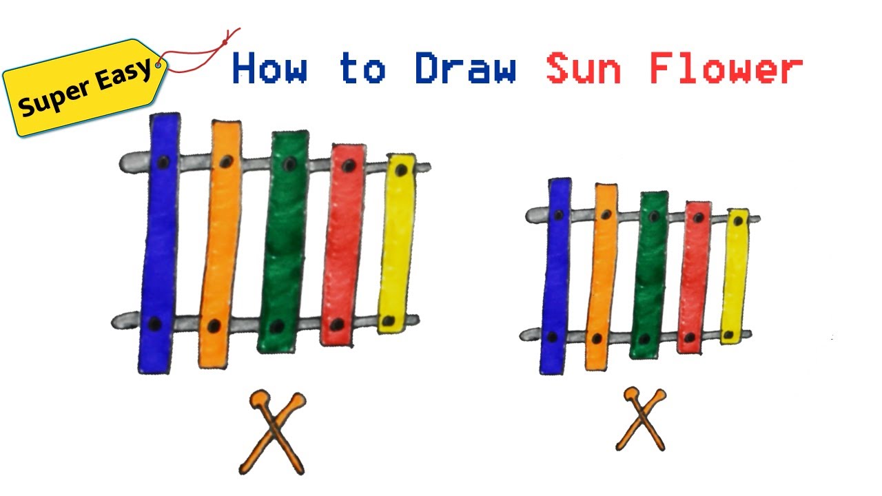 How to Draw Xylophone Easy drawing step by step drawing YouTube