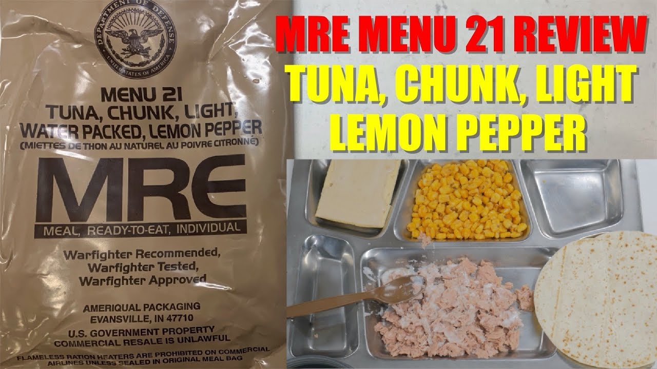 2019 MRE Menu 21 Lemon Pepper Tuna YouTube