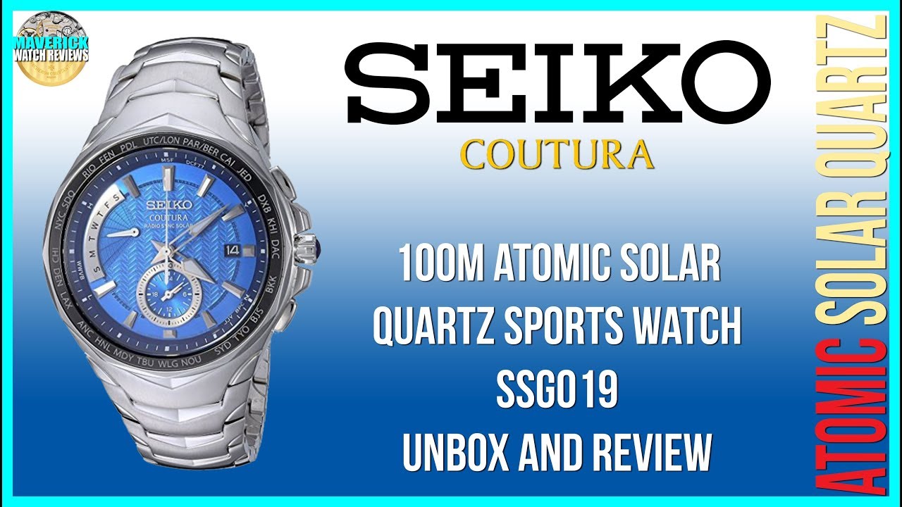 Crystal Blue Stunner! | Seiko Coutura 100m Atomic Solar Quartz Sports Watch  SSG019 Unbox & Review - YouTube