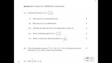 2017 HSC Ext 2 Maths Exam: Q12