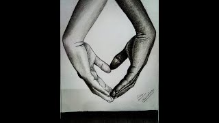 Holding hands pencil sketch , Hands drawing for beginners, how to draw lovely hands , easy drawing