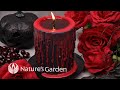 Whip up a bleeding pillar candle with natures garden