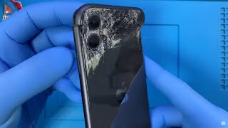 TRUCKED IN THE CAR DOOR! MOTORCYCLE PASSED THROUGH! iPhone 11 Screen Replacement