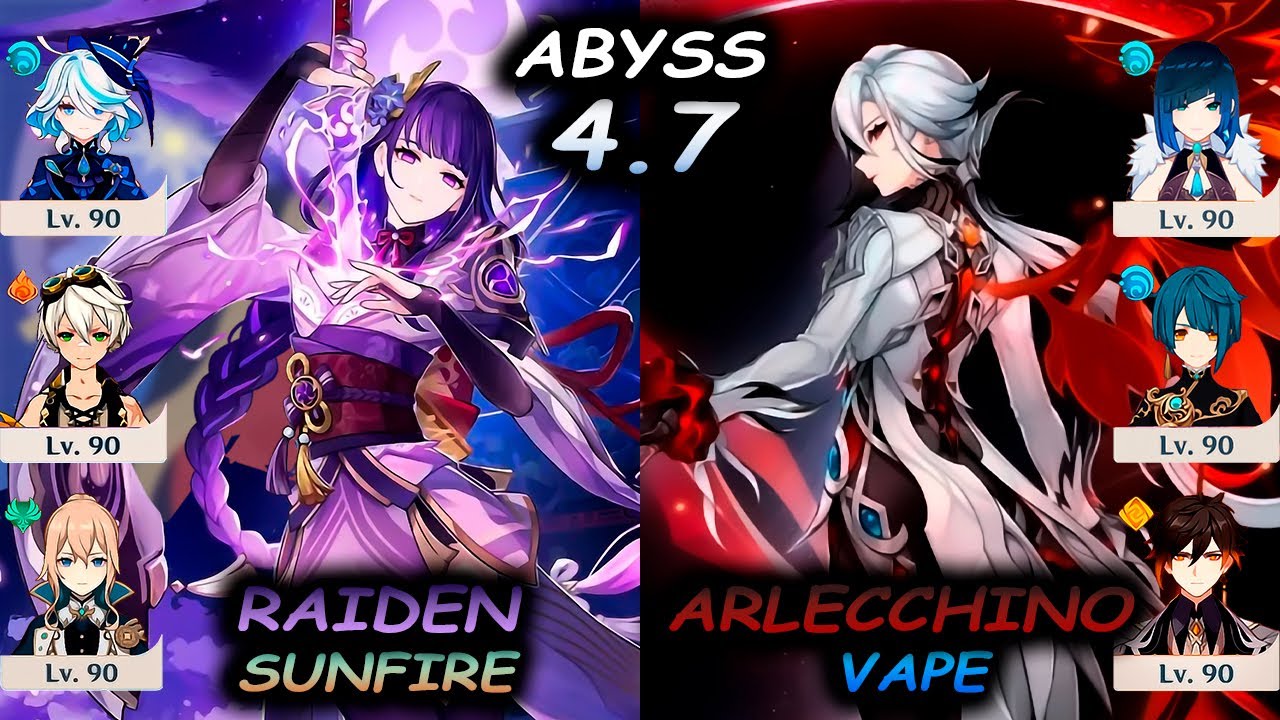 C3 Raiden Sunfire & C3 Arlecchino Vape | Spiral Abyss 4.7 | Genshin ...