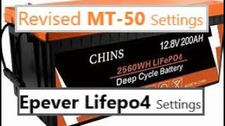 Epever MT-50 settings Chins Lithium LiFePO4 battery 2023.