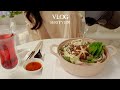 SUB•VLOG🍲 자취생의 주말 일상ㅣ밀푀유나베로 방구석 힐링ㅣ알리오올리오ㅣ라면죽ㅣ간장비빔국수ㅣ스타벅스 민초케이크ㅣ색감 예쁜 라즈베리 티 구매ㅣ잠옷 구매ㅣ쿠쿠 1구 인덕션