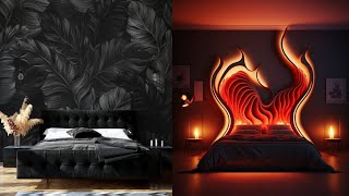 100 Black Theme Modern Bedroom Design ideas 2023. Luxury Black Bed Design ideas. Dark Designs .