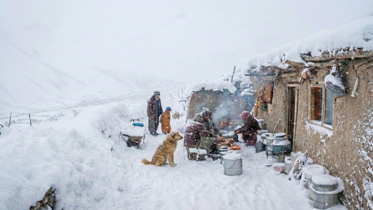 Surviving afghanistan's most snowy village | traditional feast brings family together