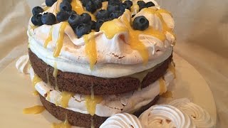 Лимонный торт с маком, лимонным курдом и меренгой Лимонный торт с маком, лимонным курдом и меренгой