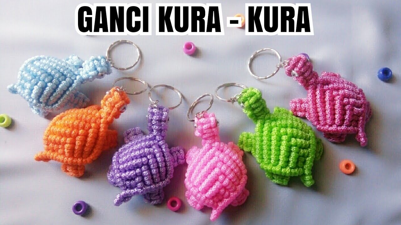 TUTORIAL GANTUNGAN KUNCI KURA KURA DARI TALI KUR TERBARU 2020•FAYAZ MACRAME•MACRAME TURTLE KEY CHAIN