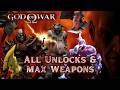 God of War (2005) - All Costumes, Max Weapons &amp; Magic Showcase