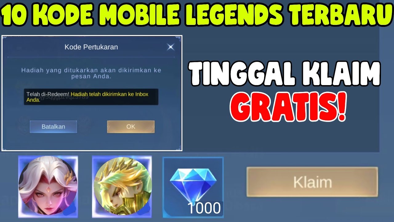 TINGGAL KLAIM! 10 KODE REDEEM MOBILE LEGENDS TERBARU | KODE REDEEM ML ...