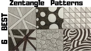 6 Best Zentangle Patterns For Beginners, How To Draw Easy Doodle Art Tutorial Drawing 40-45