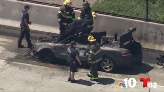 Car fire closes I-95 Southbound in Philadelphia