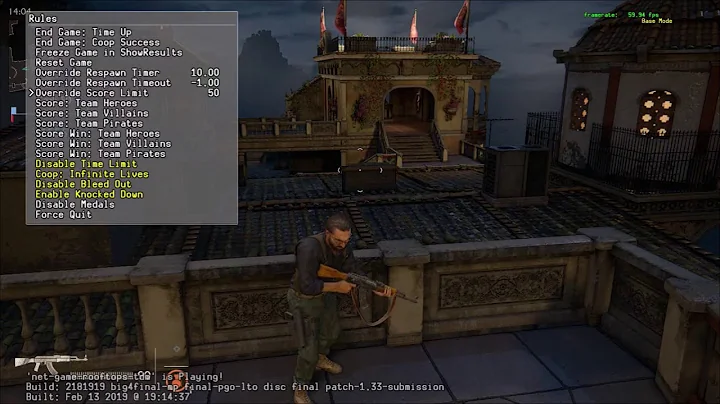 PS4 Uncharted 4 & The Lost Legacy Controlling The Match With A Debug Menu (Dev Mod Menu)