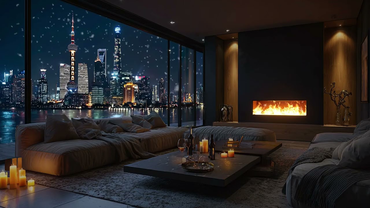 Late Night Jazz & Crackling Fire 🎷🔥 Perfect Chill Music for Study & Sleep