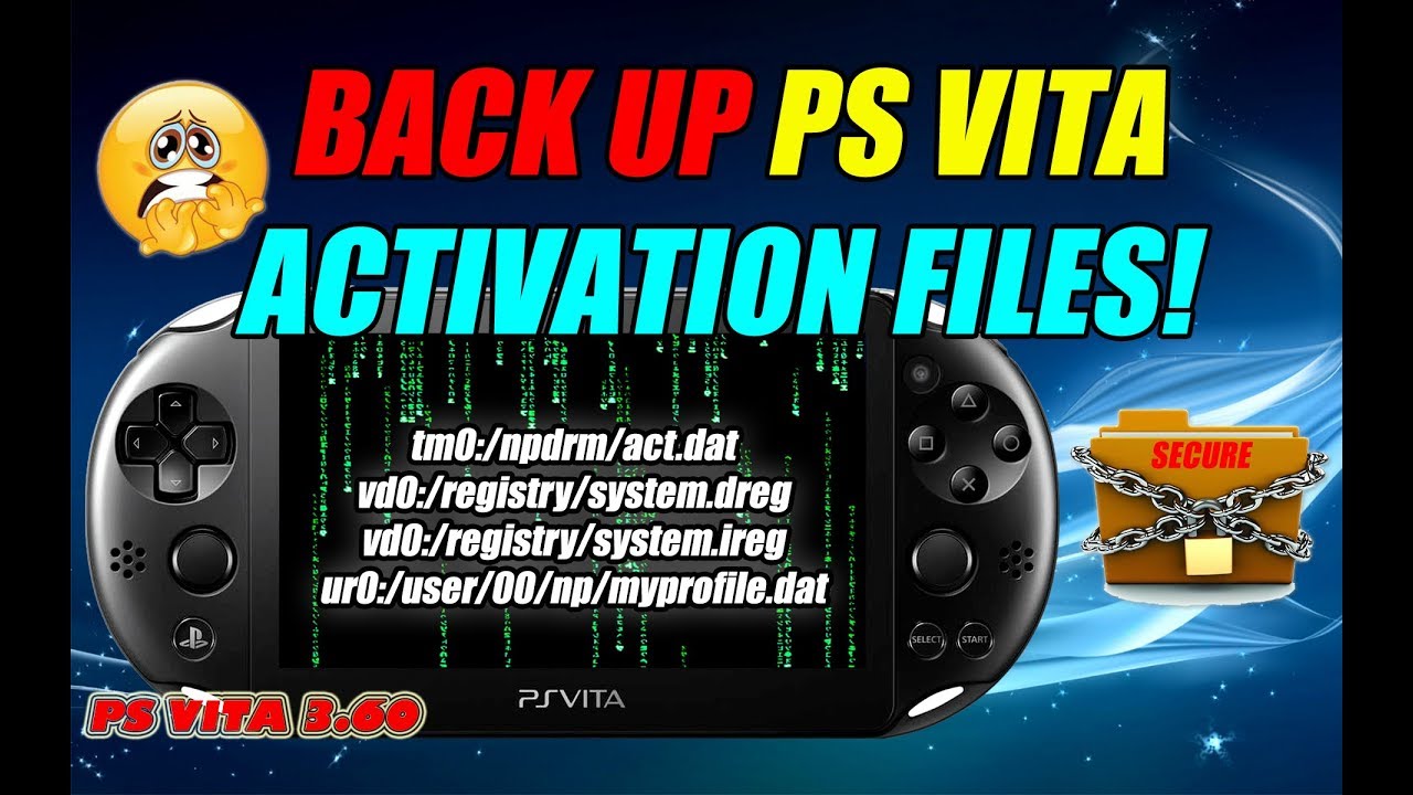 Back up PS Vita Activation Files! PS VITA 3.60! Easy Process Guide! -  YouTube