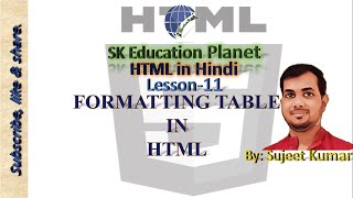 11 Formatting table in HTML | colspan,rowspan etc | Explain in hindi