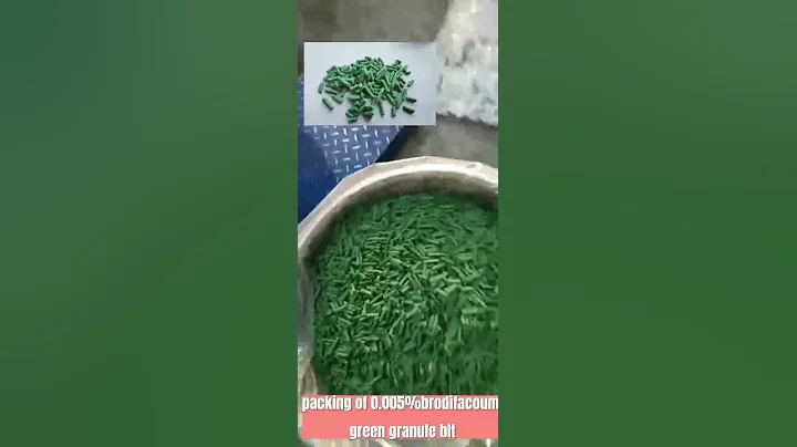 packing of 0 005%brodifaocum green granule bait in 25kg drum