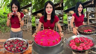 Amazing cooking cake deep fried donuts with sauce recipe