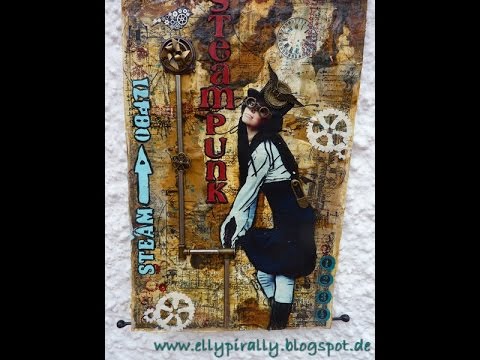 Mixed Media Steampunk Art Panel - YouTube