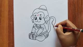 Hanuman Drawing Easy Bajrangbali Drawing Hanuman Jayanti Drawing Easy Drawing Chitra