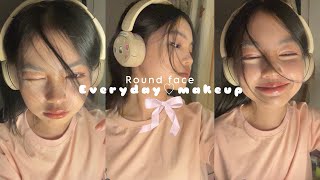 Simple makeup for round face 🧸ྀིྀི