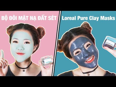 REVIEW BỘ ĐÔI MẶT NẠ ĐẤT SÉT | L'oreal Pure Clay Mask | Chanh Tươi