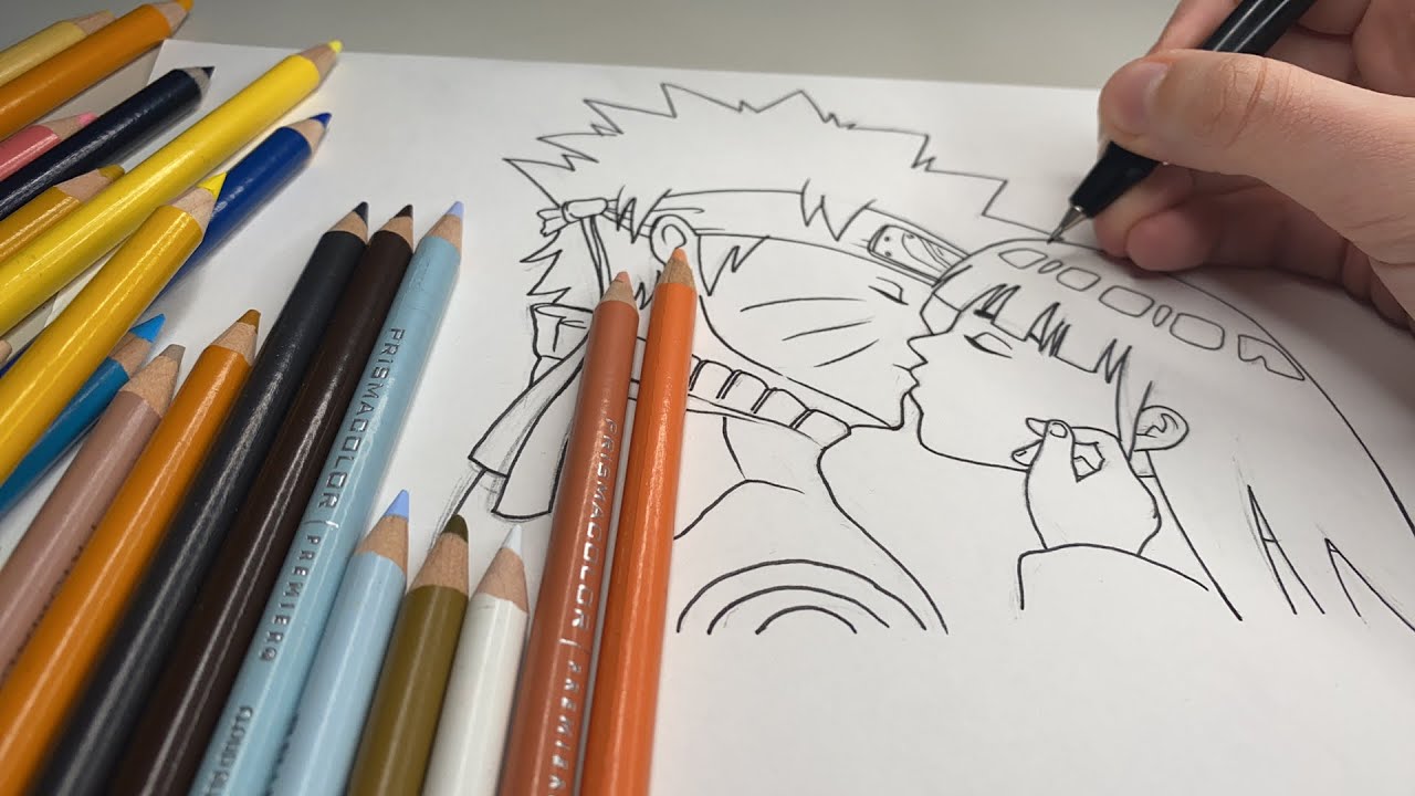 como desenhar o naruto e hinata