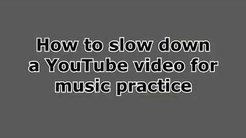 How to slow down a Youtube video for music practice. Video speed change