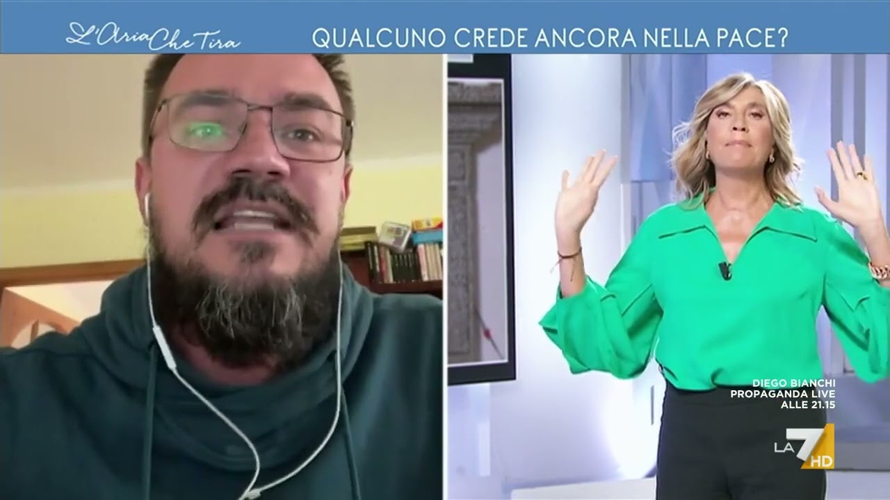 Myrta Merlino furibonda col giornalista ucraino Vladislav Maistrouk : 