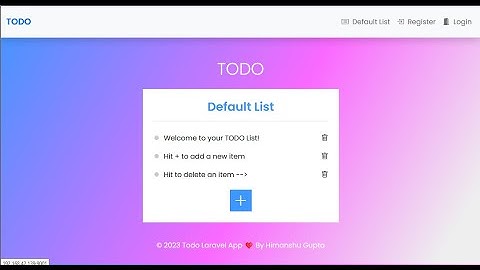 TODO Web App | Laravel 8 & MongoDB | in HINDI
