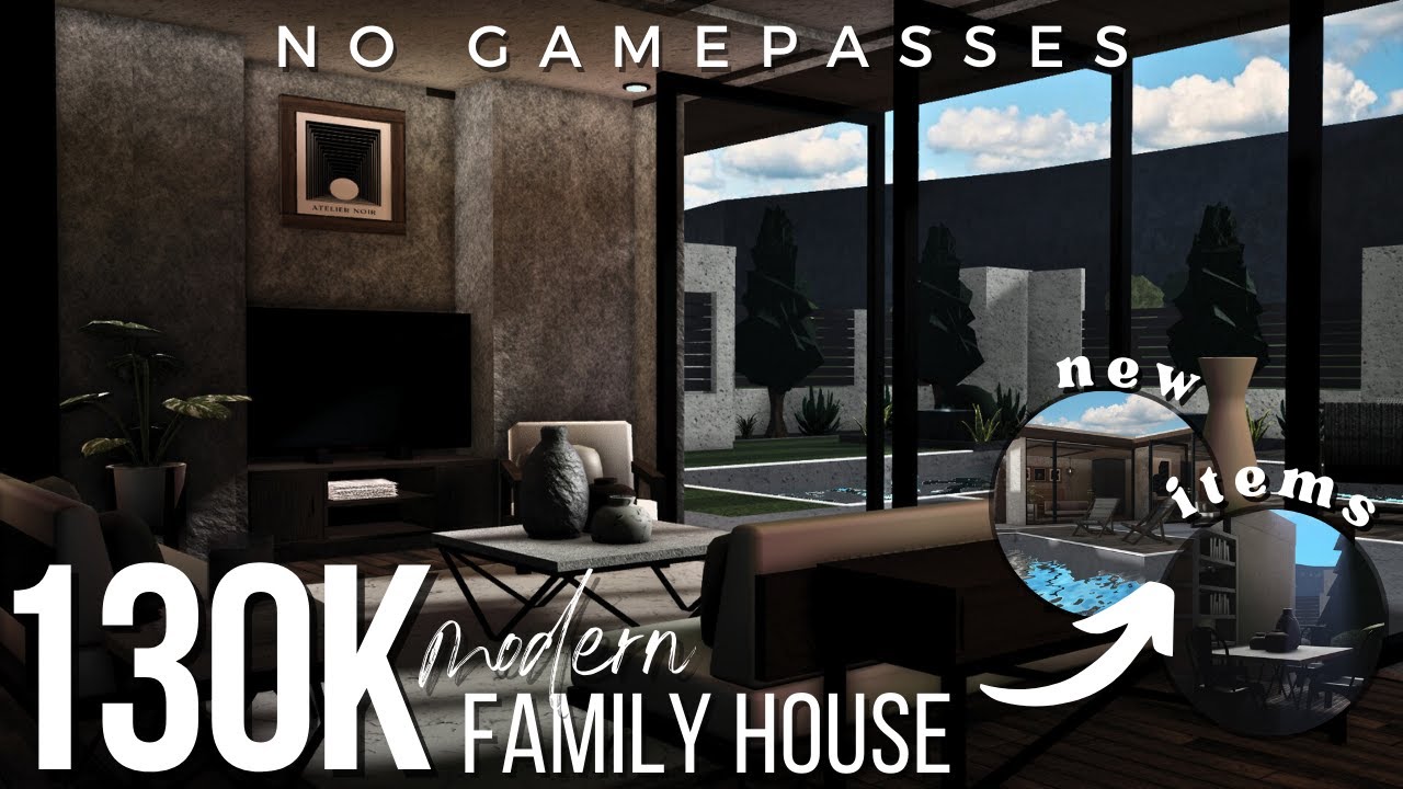 BLOXBURG 0.12.4 | NO GAMEPASS Modern Family House | 130k | Speedbuild ...