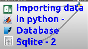 Importing data in python   Database Sqlite - 2