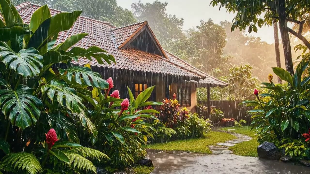 Stress Relief Garden Rain Farmhouse Quiet Nature Peaceful Ambience Peaceful Sleep