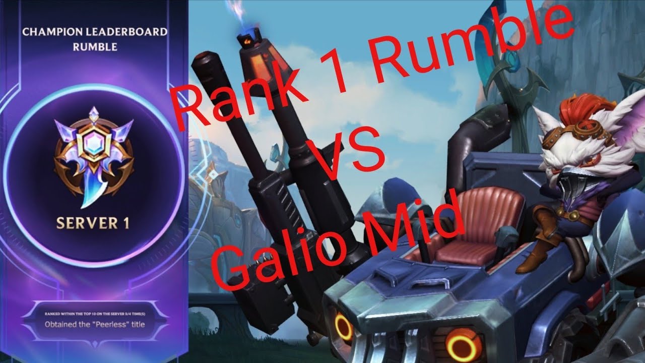Rank 1 Rumble - mid VS Galio [first day of S20]